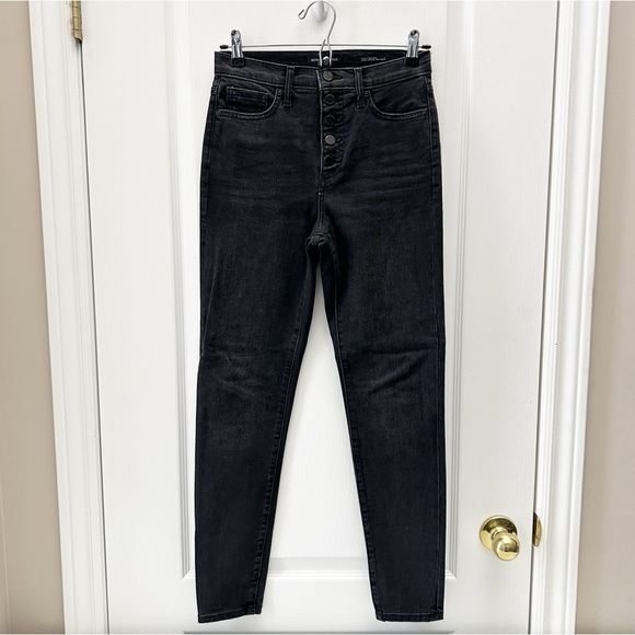 Banana Republic Women's High Rise Skinny Jeans Button Fly Washed Black Size 25 - Picture 4 of 15